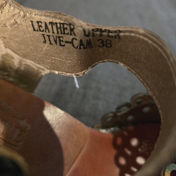 L'Artiste Spring Step Jive Leather Platform Heel Sandals Size 38, US 7.5-8 - Picture 3 of 7